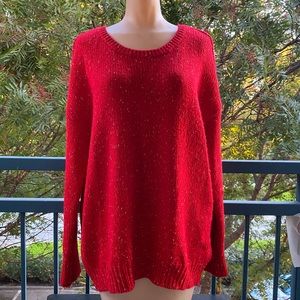 American Eagle Vintage Boyfriend Red Chunky Knit Sweater Size XL